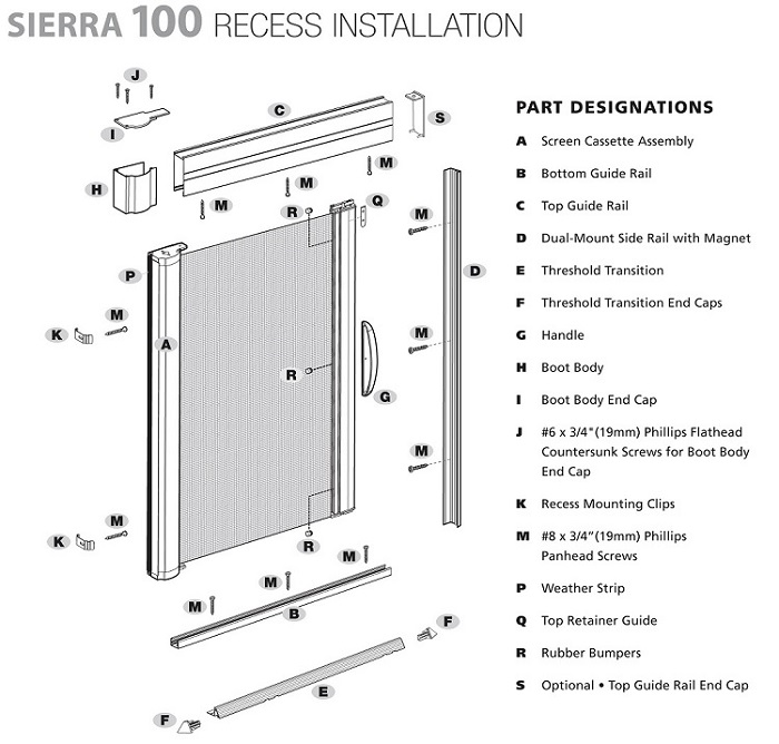 genius retractable screen door replacement parts